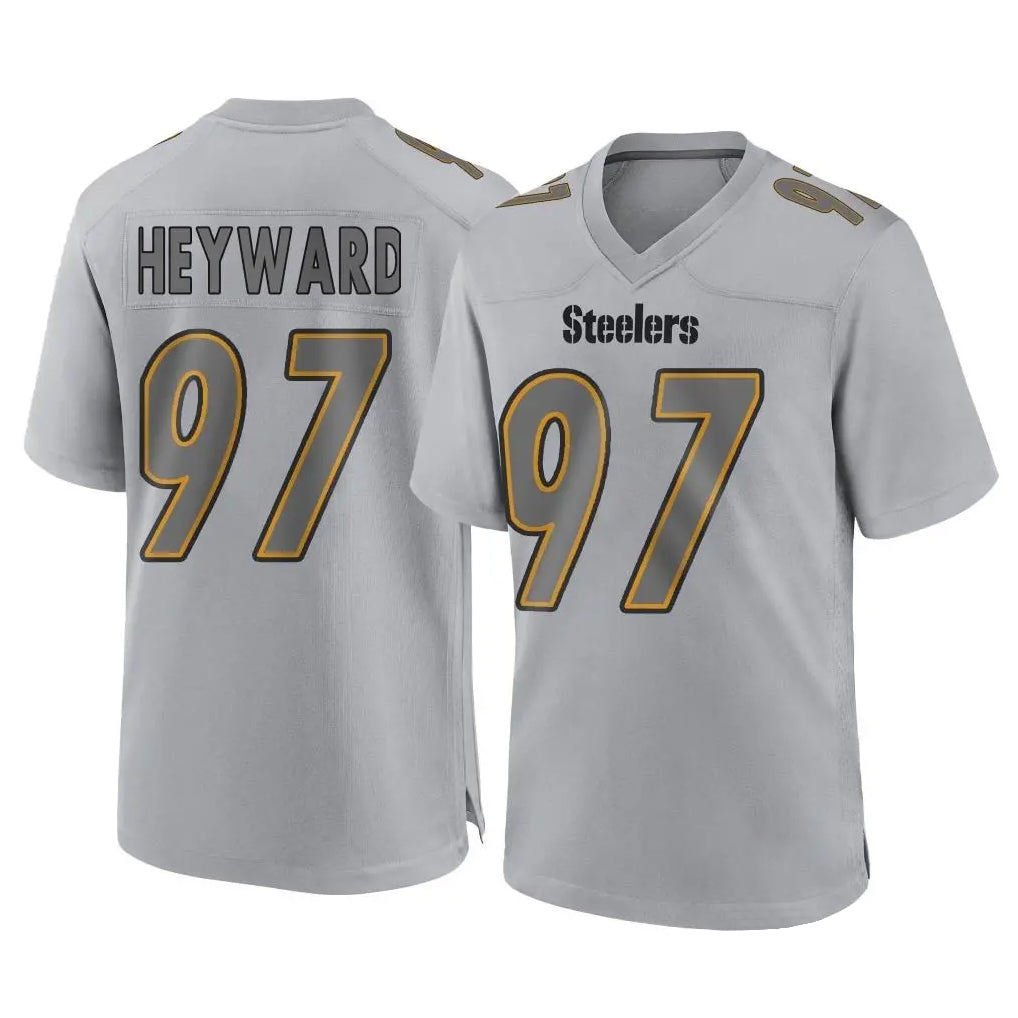 Blackjersey P.Steelers #97 Cameron Heyward Player Gray Atmosphere Fashion Home Game Stitched Jerseys