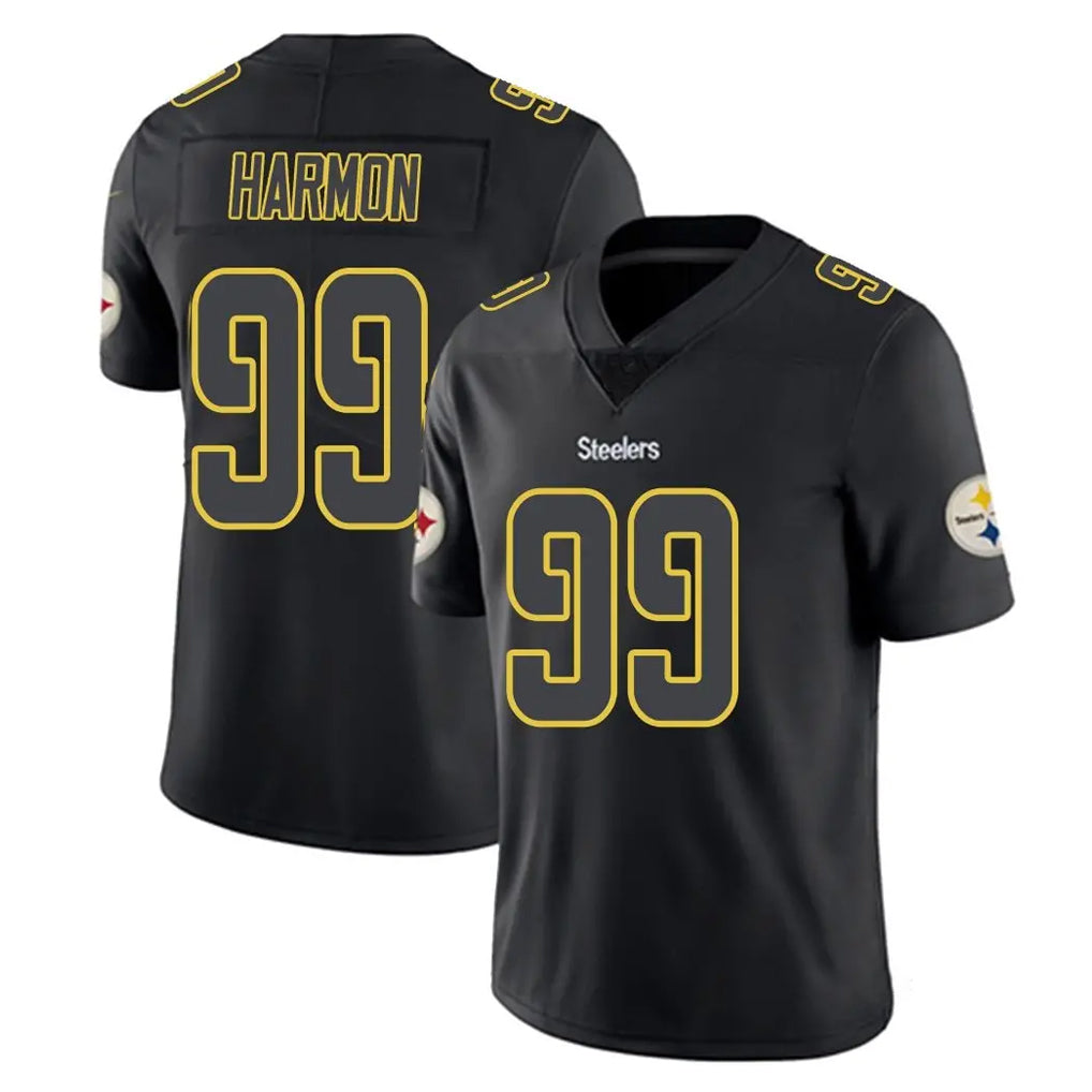 Blackjersey P.Steelers #99 Derrick Harmon Player Black Impact Limited Home Game Stitched Jerseys