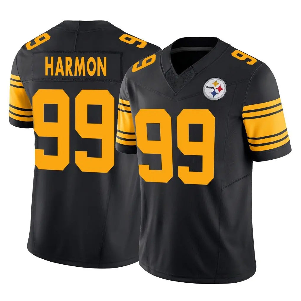 Blackjersey P.Steelers #99 Derrick Harmon Player Black Limited 2nd Alternate Vapor F.U.S.E. Home Game Stitched Jerseys