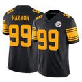 Blackjersey P.Steelers #99 Derrick Harmon Player Black Limited 2nd Alternate Vapor F.U.S.E. Home Game Stitched Jerseys