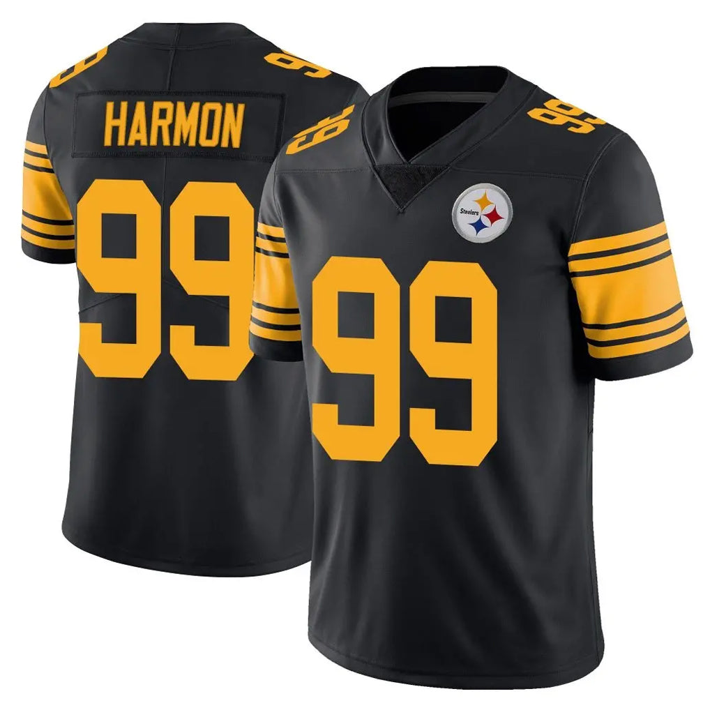Blackjersey P.Steelers #99 Derrick Harmon Player Black Limited Color Rush Home Game Stitched Jerseys