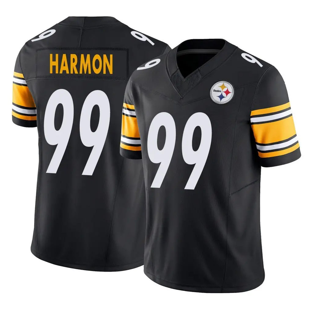Blackjersey P.Steelers #99 Derrick Harmon Player Black Limited Vapor F.U.S.E. Home Game Stitched Jerseys