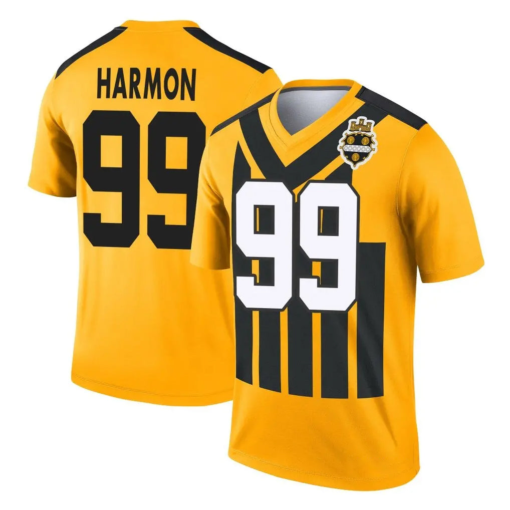 Blackjersey P.Steelers #99 Derrick Harmon Player Gold Legend Limited 1933 Throwback Performance Home Game Stitched Jerseys