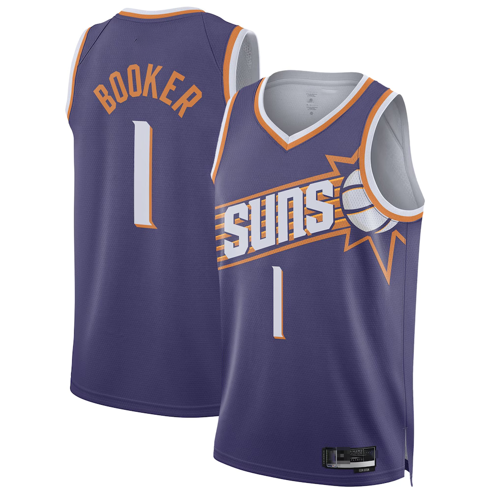Blackjersey P.Sunss #1 Devin Booker Purple Swingman Jerseys - Icon Edition
