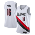 Blackjersey PT.Blazers #16 Yang Hansen White Swingman Jerseys - Association Edition