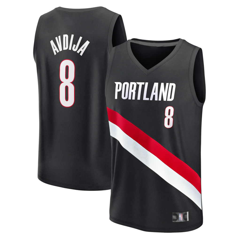 Blackjersey PT.Blazers #8 Deni Avdija Fanatics Black Fast Break Replica Jerseys - Icon Edition