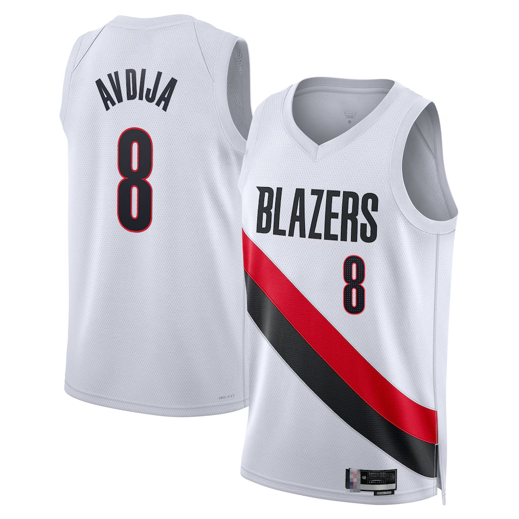 Blackjersey PT.Blazers #8 Deni Avdija White Swingman Jerseys - Association Edition
