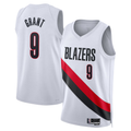 Blackjersey PT.Blazers #9 Jerami Grant White Swingman Jerseys - Association Edition