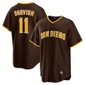 Blackjersey S.Diego Padres #11 Yu Darvish Player Brown Alternate Replica Game Stitched Jerseys