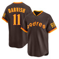 Blackjersey S.Diego Padres #11 Yu Darvish Player Brown Home Cooperstown Collection Replica Game Stitched Jerseys