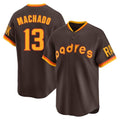 Blackjersey S.Diego Padres #13 Manny Machado Player Brown Home Cooperstown Collection Replica Game Stitched Jerseys