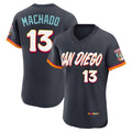 Blackjersey S.Diego Padres #13 Manny Machado Player Obsidian 2026 City Connect Home Elite T-shirt Stitched Jerseys
