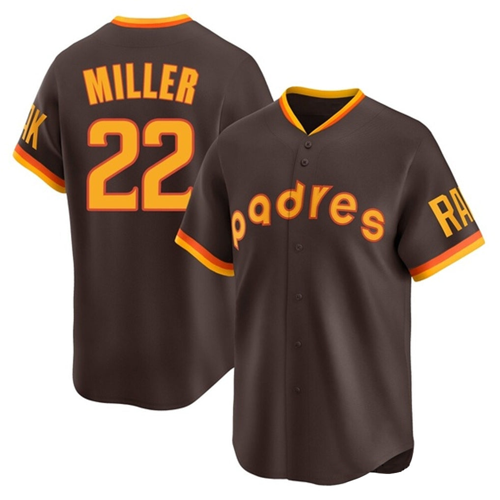 Blackjersey S.Diego Padres #22 Mason Miller Player Brown Home Cooperstown Collection Replica Game Stitched Jerseys