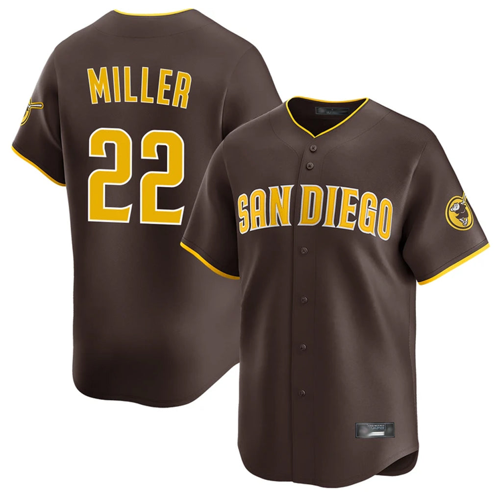 Blackjersey S.Diego Padres #22 Mason Miller Player Brown Home Limited Stitched Jerseys