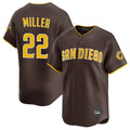 Blackjersey S.Diego Padres #22 Mason Miller Player Brown Home Limited Stitched Jerseys