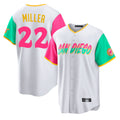 Blackjersey S.Diego Padres #22 Mason Miller Player White City Connect Home Game Stitched Jerseys