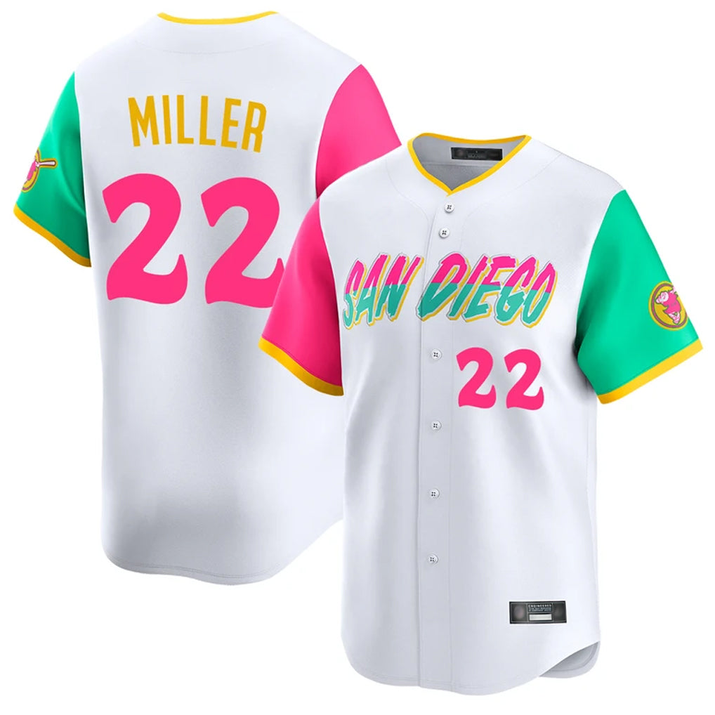 Blackjersey S.Diego Padres #22 Mason Miller Player White City Connect Home Limited Stitched Jerseys