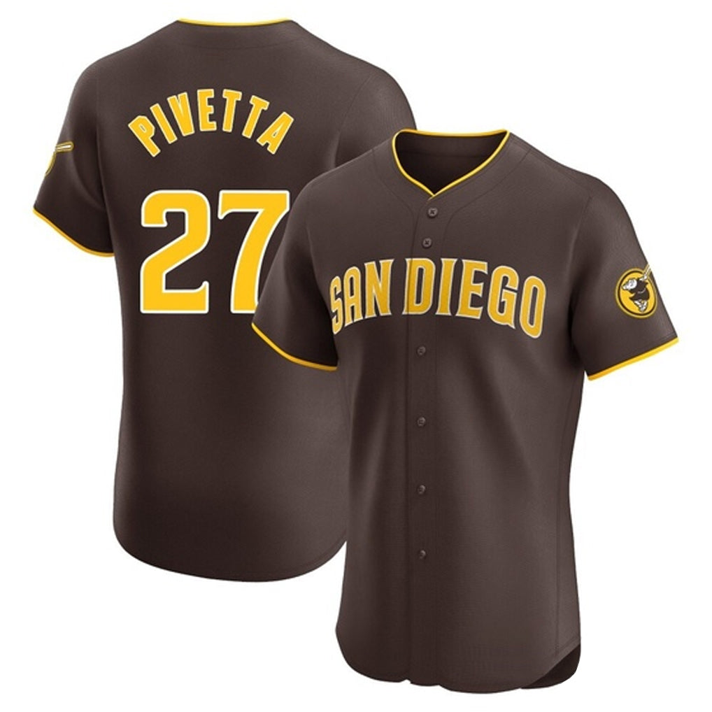 Blackjersey S.Diego Padres #27 Nick Pivetta Player Brown Home Limited Elite Stitched Jerseys