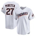 Blackjersey S.Diego Padres #27 Nick Pivetta Player White Cooperstown Collection Limited Home Stitched Jerseys