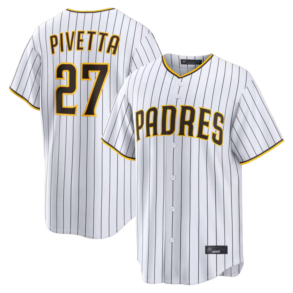 Blackjersey S.Diego Padres #27 Nick Pivetta Player White Home Limited Stitched Jerseys