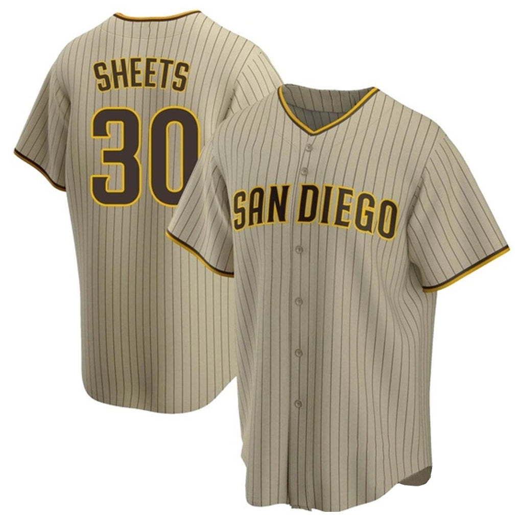 Blackjersey S.Diego Padres #30 Gavin Sheets Player Khaki Home Game Stitched Jerseys