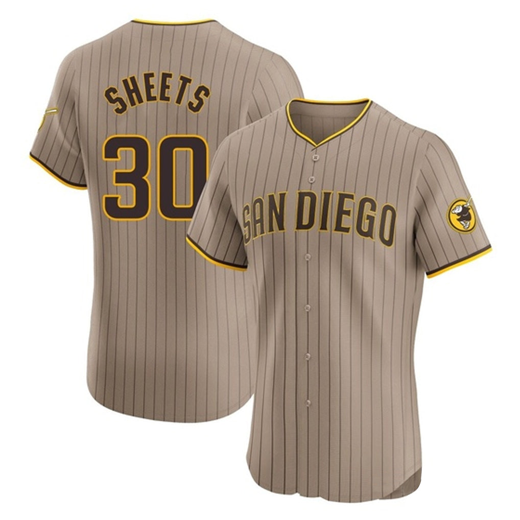 Blackjersey S.Diego Padres #30 Gavin Sheets Player Khaki Home Limited Elite Stitched Jerseys