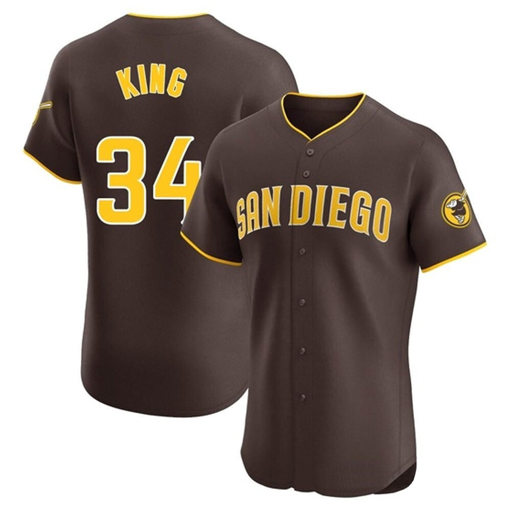 Blackjersey S.Diego Padres #34 Michael King Player Brown Home Limited Elite Stitched Jerseys