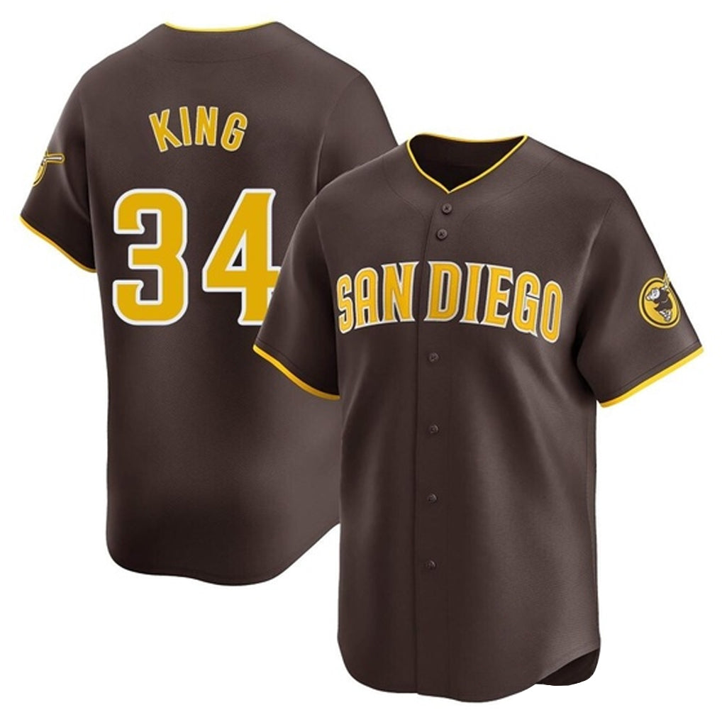 Blackjersey S.Diego Padres #34 Michael King Player Brown Home Limited Stitched Jerseys