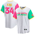 Blackjersey S.Diego Padres #34 Michael King Player White City Connect Home Game Stitched Jerseys