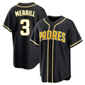 Blackjersey S.Diego Padres #3 Jackson Merrill Player Black 2026 Fashion Home Stitched Jerseys