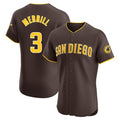 Blackjersey S.Diego Padres #3 Jackson Merrill Player Brown Home Limited Elite Stitched Jerseys