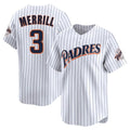 Blackjersey S.Diego Padres #3 Jackson Merrill Player White Cooperstown Collection Limited Home Stitched Jerseys