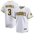 Blackjersey S.Diego Padres #3 Jackson Merrill Player White Home Limited Stitched Jerseys