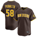 Blackjersey S.Diego Padres #58 Wandy Peralta Player Brown Home Limited Stitched Jerseys