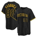 Blackjersey S.Diego Padres #98 Randy Vasquez Player Black Snake Skin City Home Game Stitched Jerseys