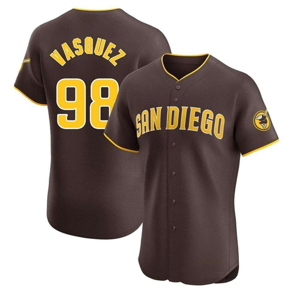 Blackjersey S.Diego Padres #98 Randy Vasquez Player Brown Home Limited Elite Stitched Jerseys