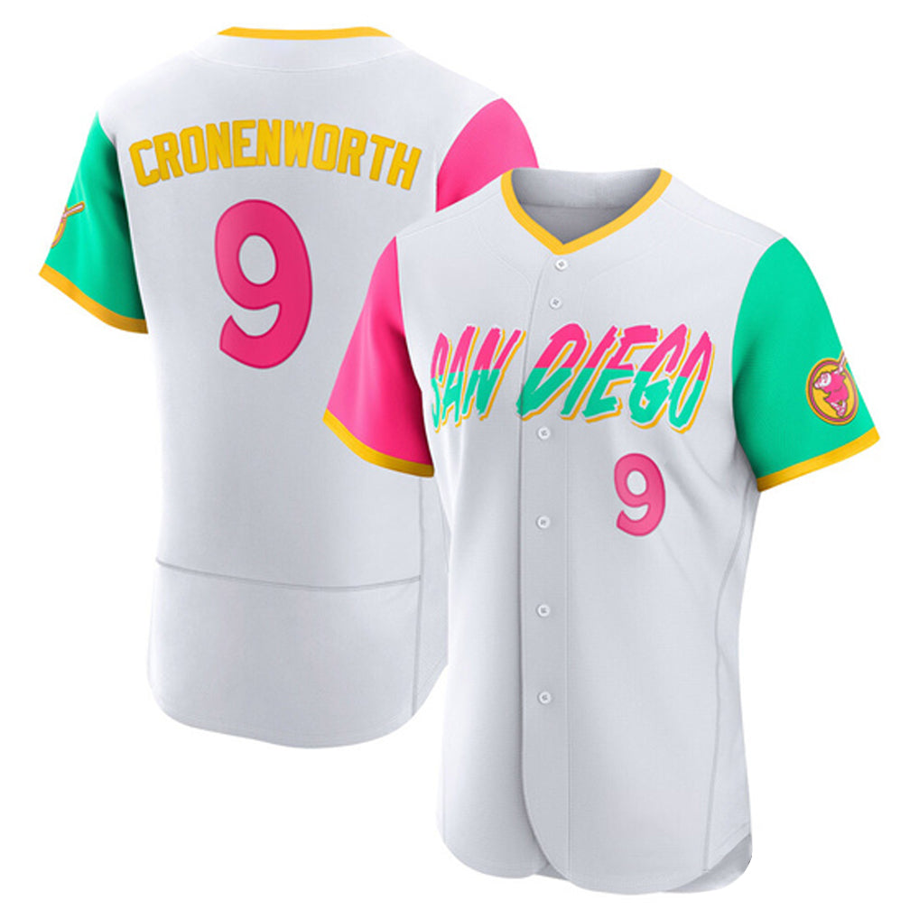 Blackjersey S.Diego Padres #9 Jake Cronenworth Player White City Connect Home Limited Elite Stitched Jerseys