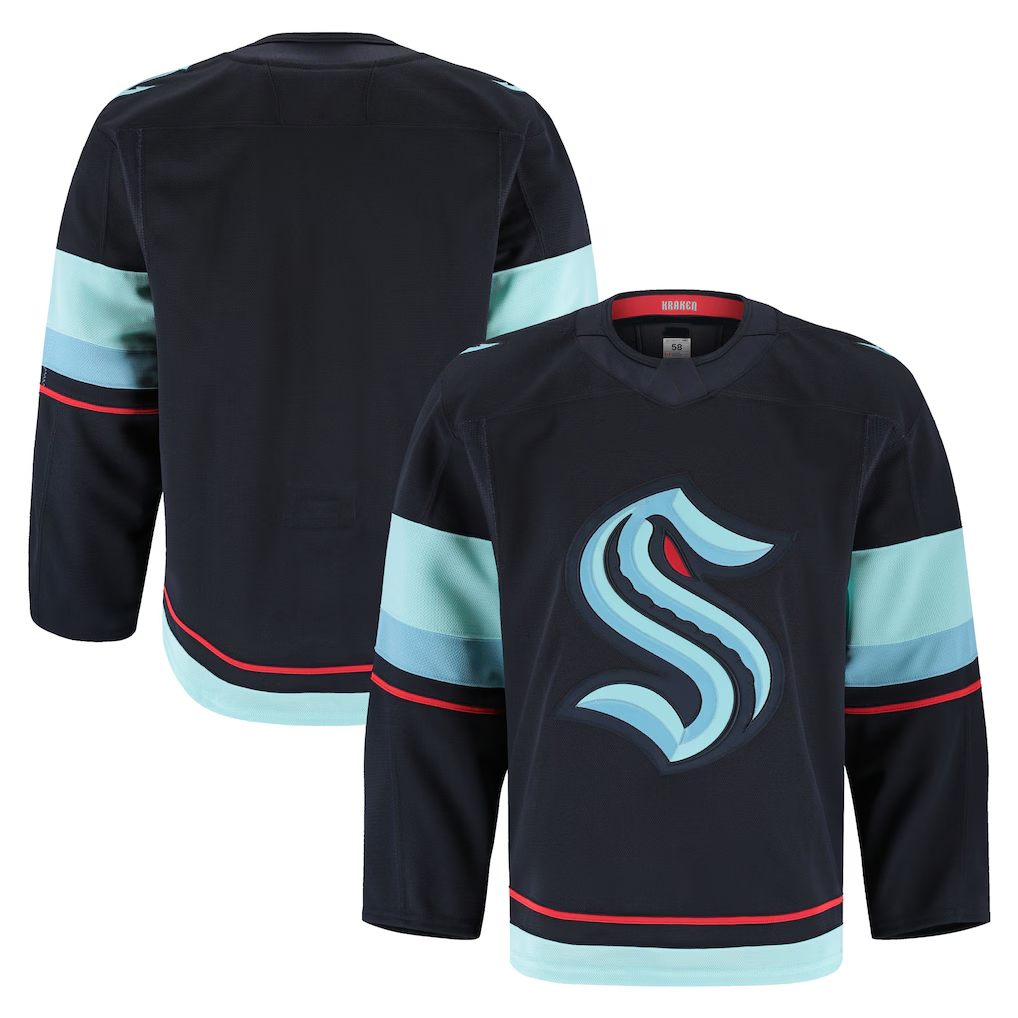 Blackjersey S.Kraken Deep Sea Blue Home Authentic Pro Jerseys