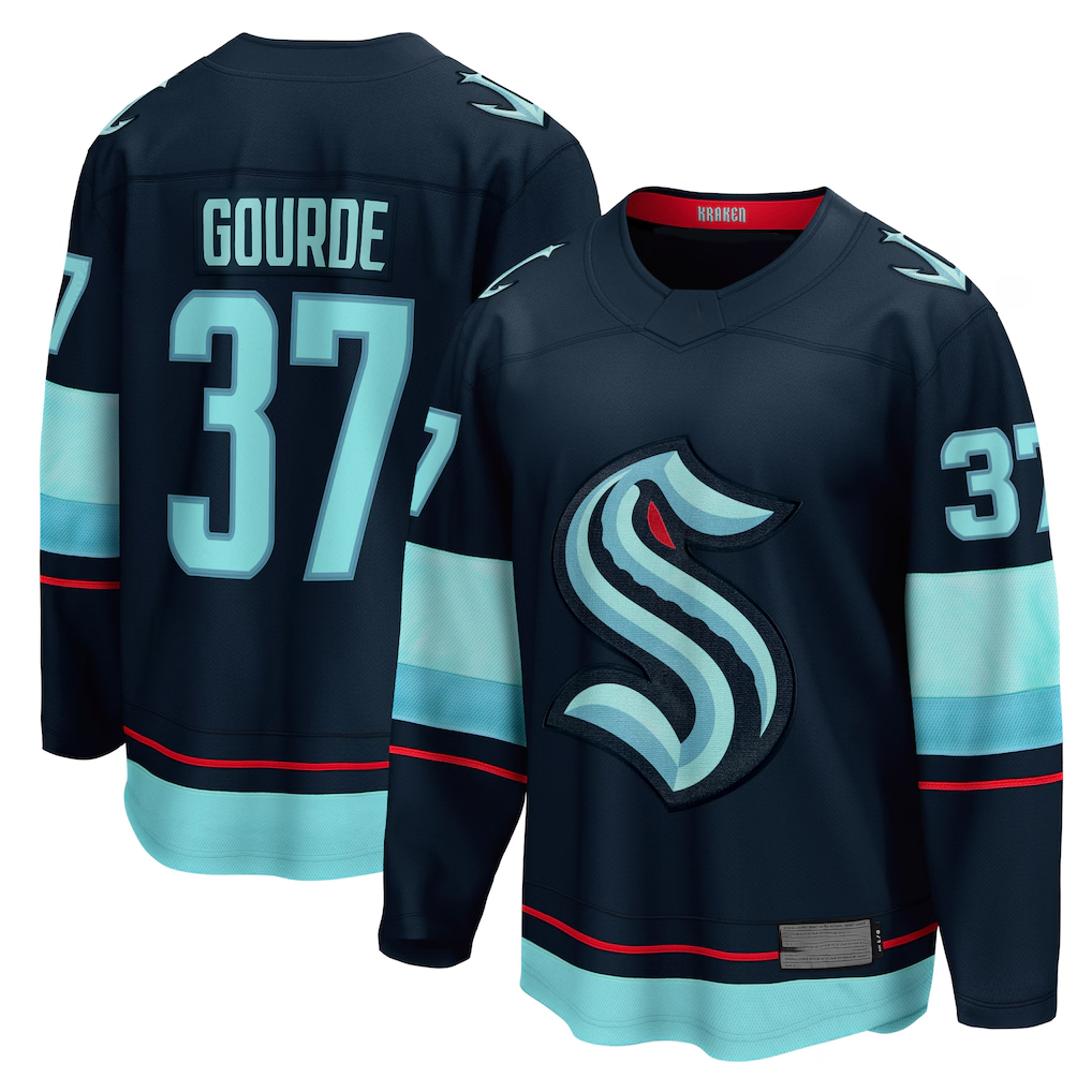 Blackjersey S.Kraken #37 Yanni Gourde Deep Sea Blue Home Breakaway Player Jerseys