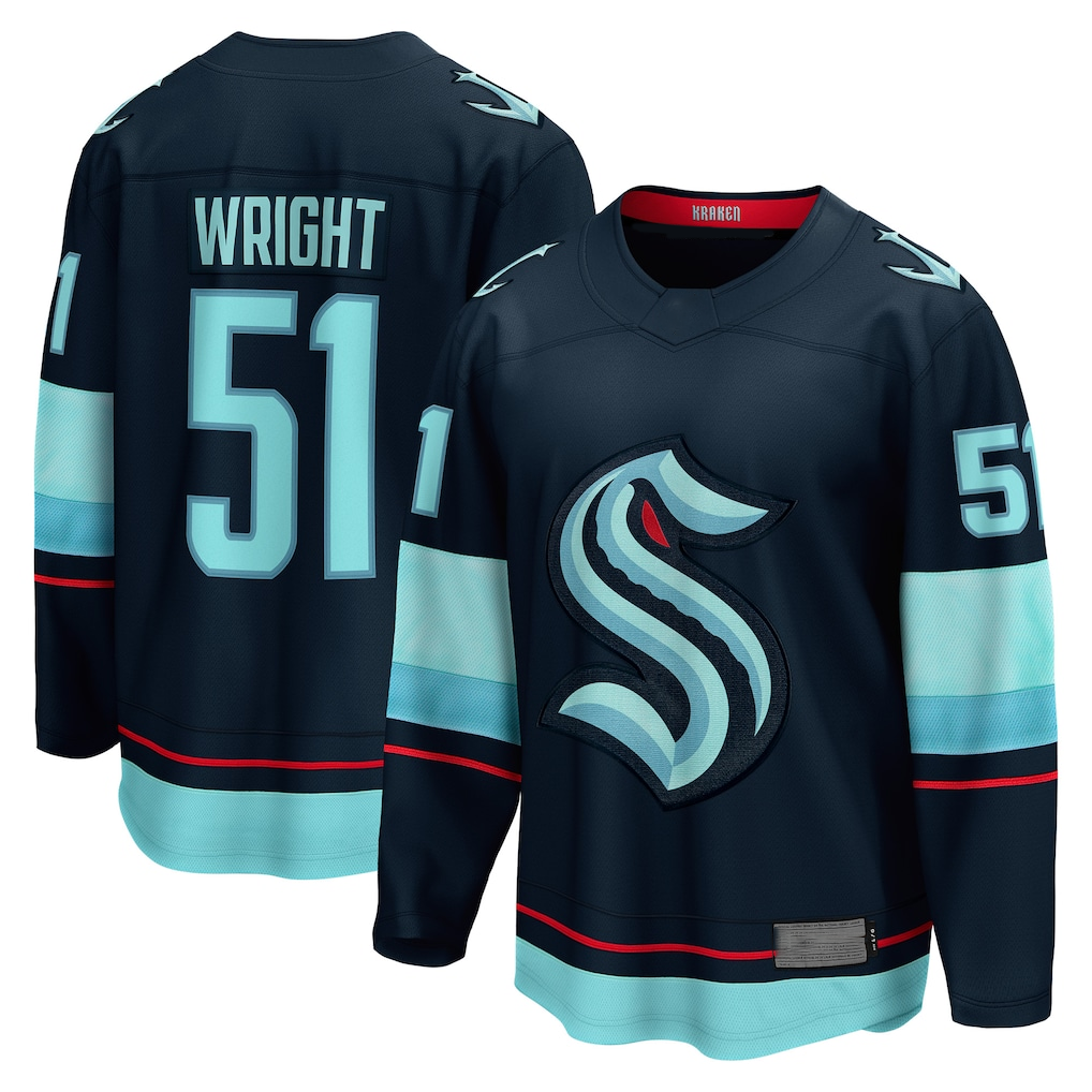 Blackjersey S.Kraken #51 Shane Wright Deep Sea Blue Home Breakaway Player Jerseys