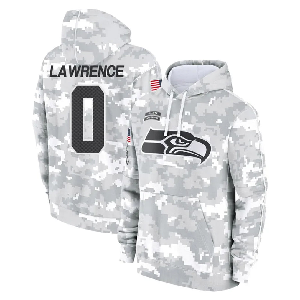 Blackjersey  S.Seahawks #0 DeMarcus Lawrence Player Arctic Camo Limited Salute to Service Pullover Hoodies Game Stitched Jerseys