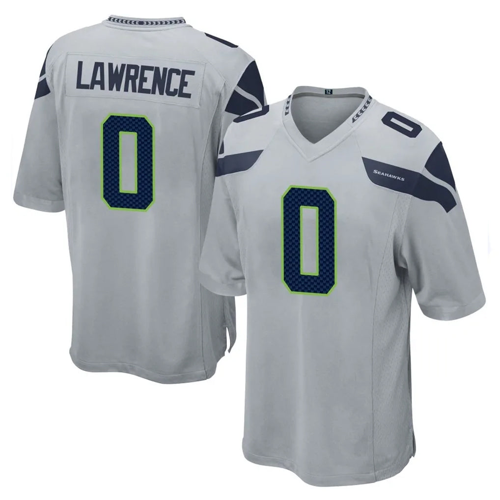 Blackjersey  S.Seahawks #0 DeMarcus Lawrence Player Gray Home Game Stitched Jerseys