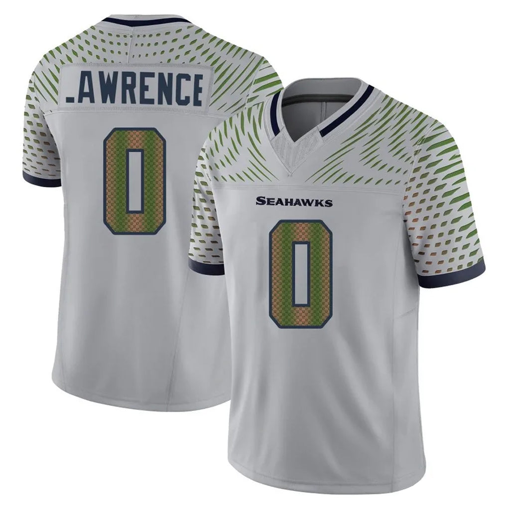 Blackjersey S.Seahawks #0 DeMarcus Lawrence Player Grey Limited 2025 Rivalries Collection Home Game Stitched Jerseys