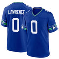 Blackjersey S.Seahawks #0 DeMarcus Lawrence Player Royal Throwback Home Game Stitched Jerseys