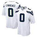 Blackjersey S.Seahawks #0 DeMarcus Lawrence Player White Home Game Stitched Jerseys