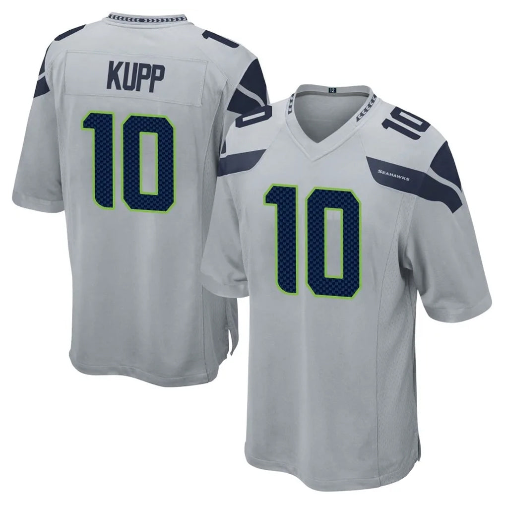 Blackjersey S.Seahawks #10 Cooper Kupp Player Gray Home Game Stitched Jerseys