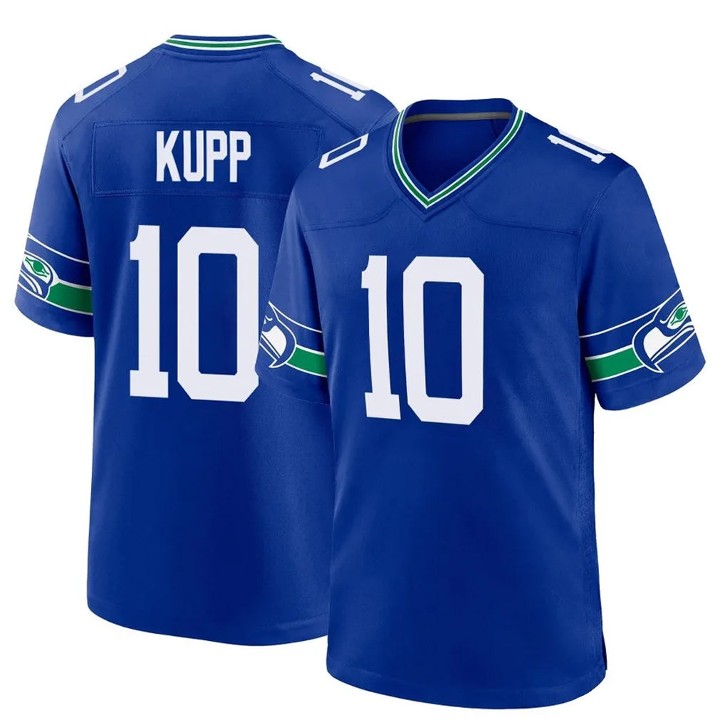 Blackjersey S.Seahawks #10 Cooper Kupp Player Royal Throwback Home Game Stitched Jerseys