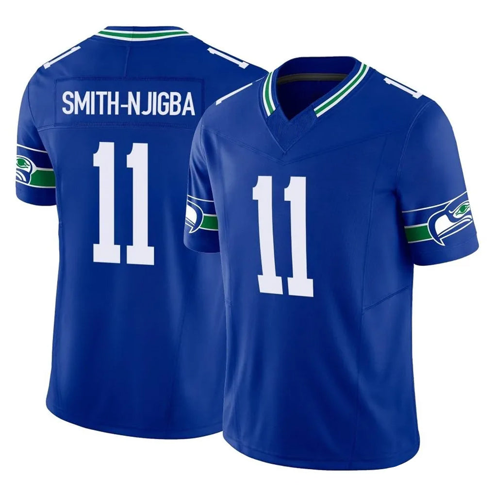 Blackjersey S.Seahawks #11 Jaxon Smith-Njigba Player Royal Limited Throwback Vapor F.U.S.E. Home Game Stitched Jerseys
