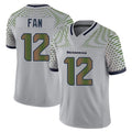 Blackjersey S.Seahawks #12 12th Fan Player Grey Limited 2025 Rivalries Collection Home Game Stitched Jerseys