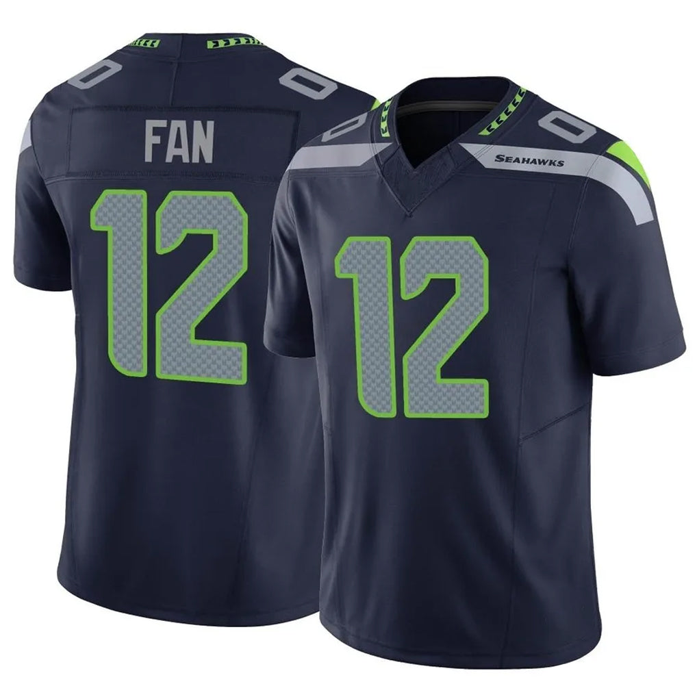 Blackjersey S.Seahawks #12 12th Fan Player Navy Limited Vapor F.U.S.E. Home Game Stitched Jerseys